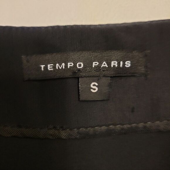 Tempo Paris Y2K Black Mini Skirt Pleated Ruffled Hem ** Top Available Separately - Picture 3 of 9